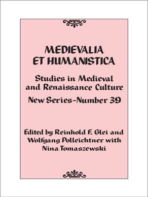 cover image of Medievalia et Humanistica, No. 39